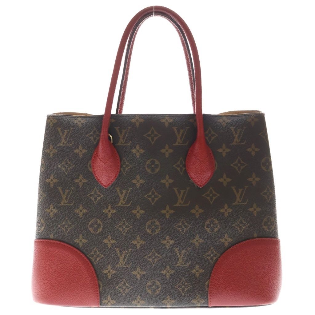 Louis Vuitton Monogram Dori Tote Brown Red Leather Gold — view 2
