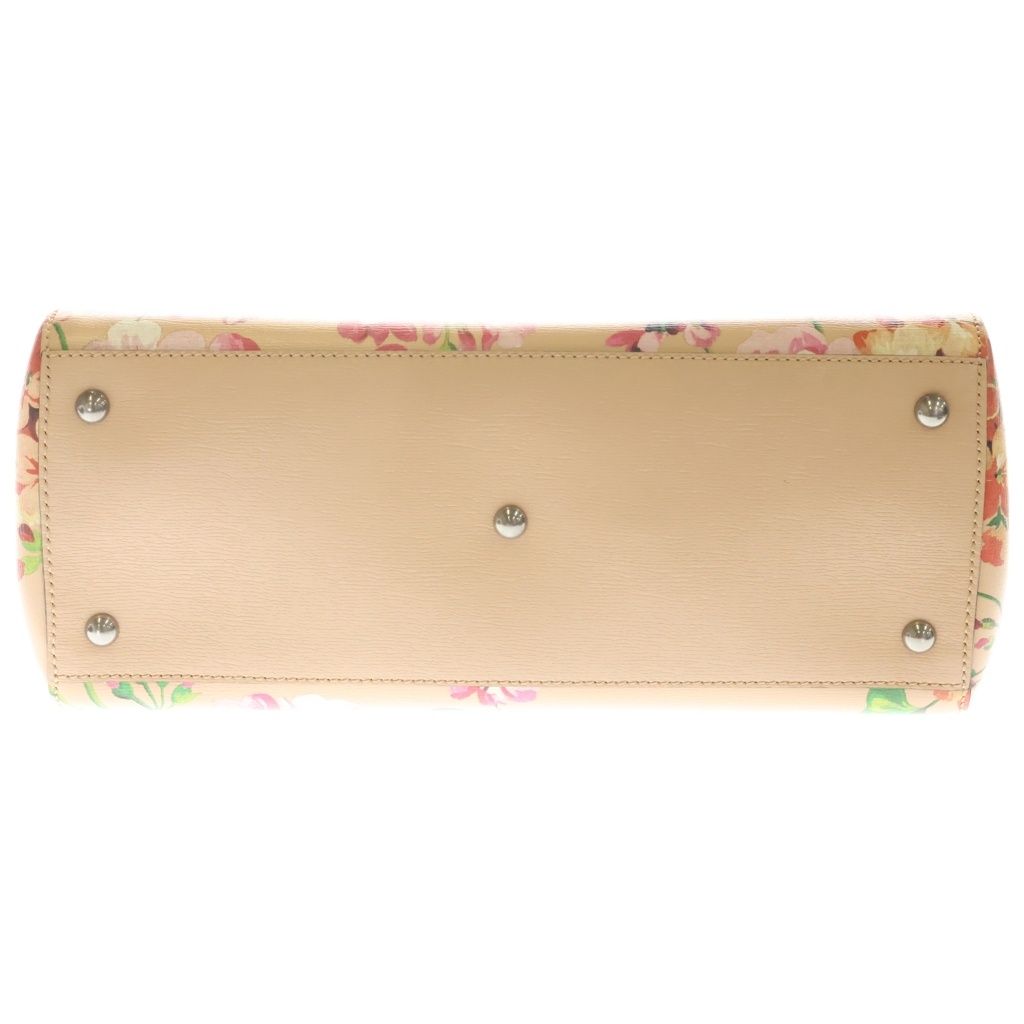 Gucci Bamboo Floral Pattern Flower Leather Handbag Pink Multicolor — view 4