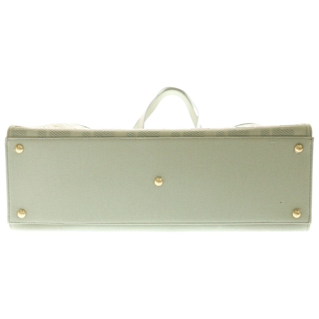 Fendi Bag Zucca Pattern Handbag Lightgreen Canvas Leather Gold — view 4