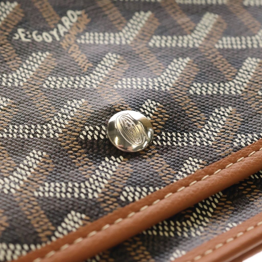 Goyard Pochette Plumet PM Leather Shoulder Bag Wallet Pouch Brown — view 6