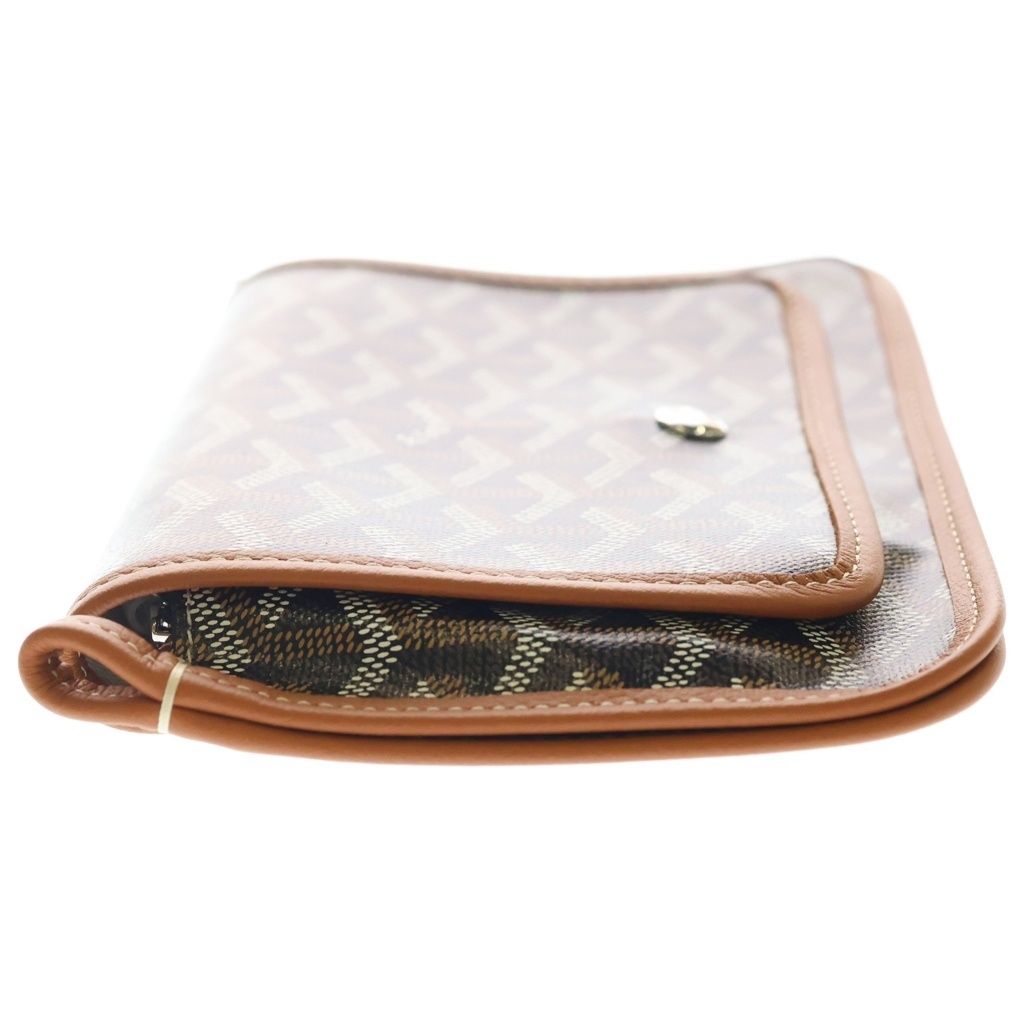 Goyard Pochette Plumet PM Leather Shoulder Bag Wallet Pouch Brown — view 3
