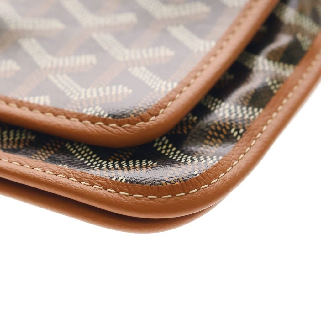 Goyard Pochette Plumet PM Leather Shoulder Bag Wallet Pouch Brown — view 5