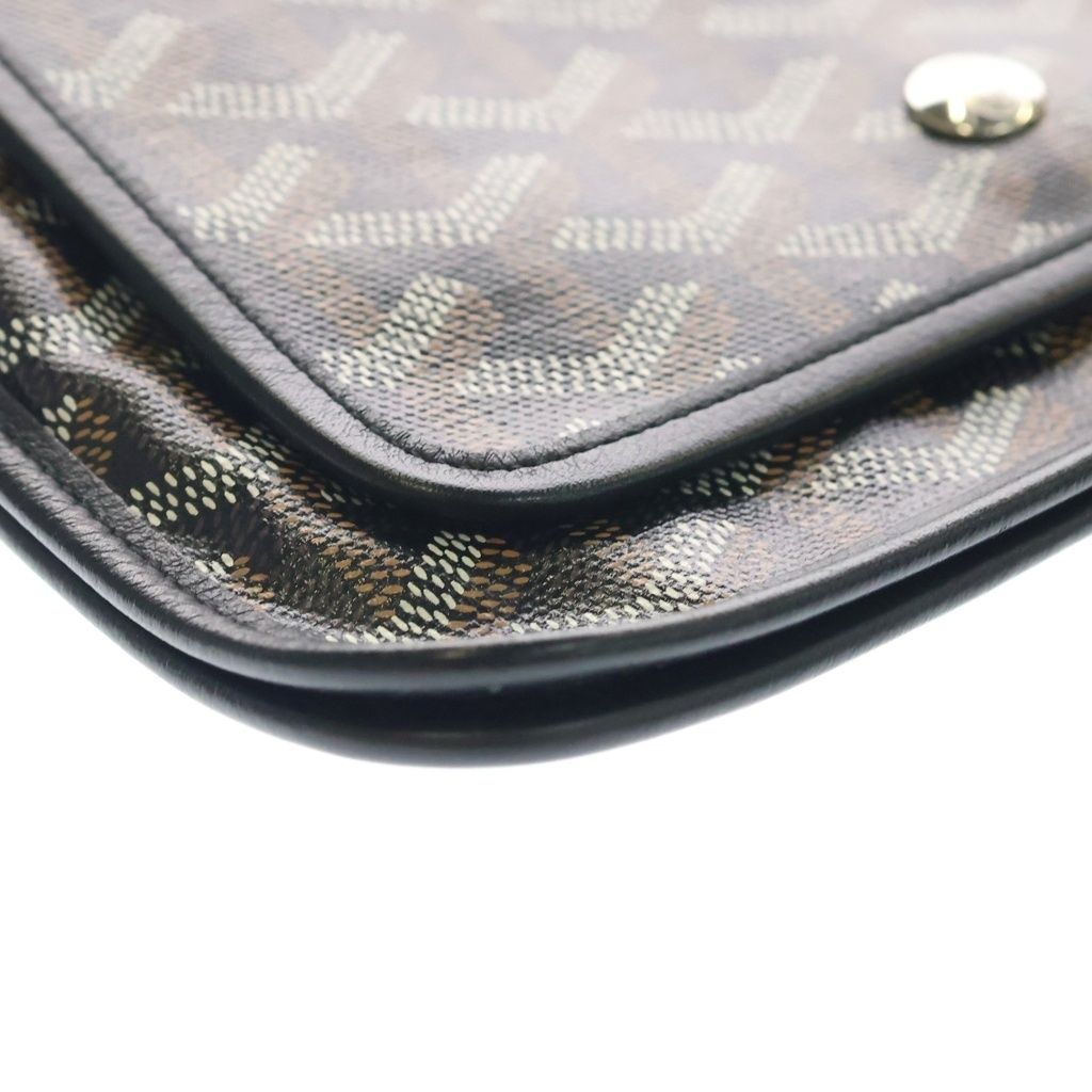 Goyard Plumet Tee Canvas Leather Pouch Wallet Shoulder Bag Silver Black — view 4