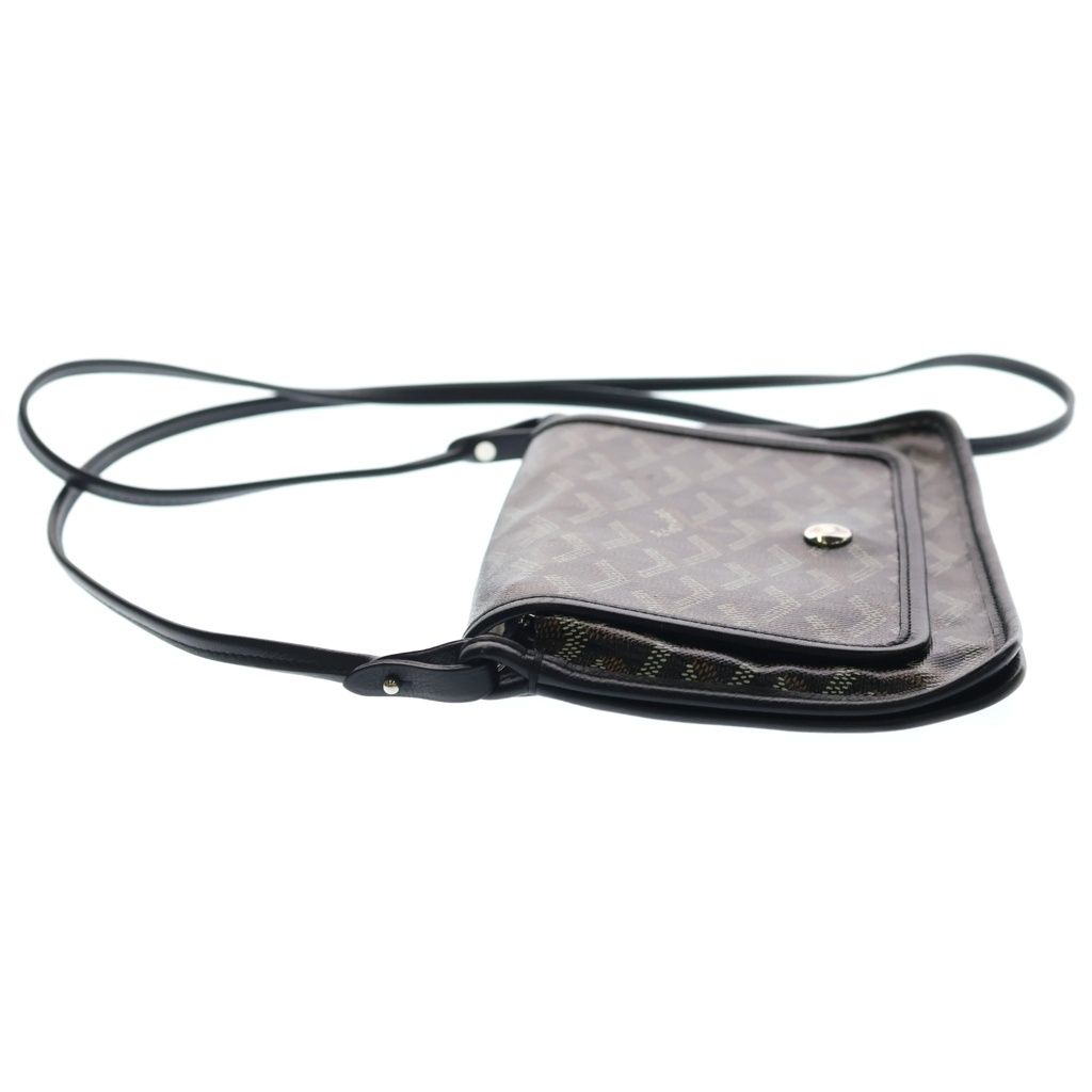 Goyard Plumet Tee Canvas Leather Pouch Wallet Shoulder Bag Silver Black — view 3