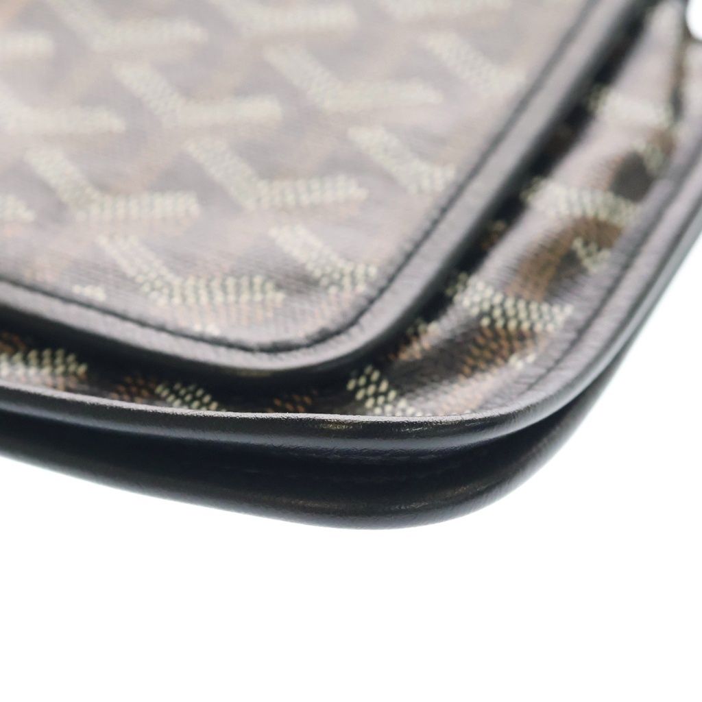 Goyard Plumet Tee Canvas Leather Pouch Wallet Shoulder Bag Silver Black — view 5