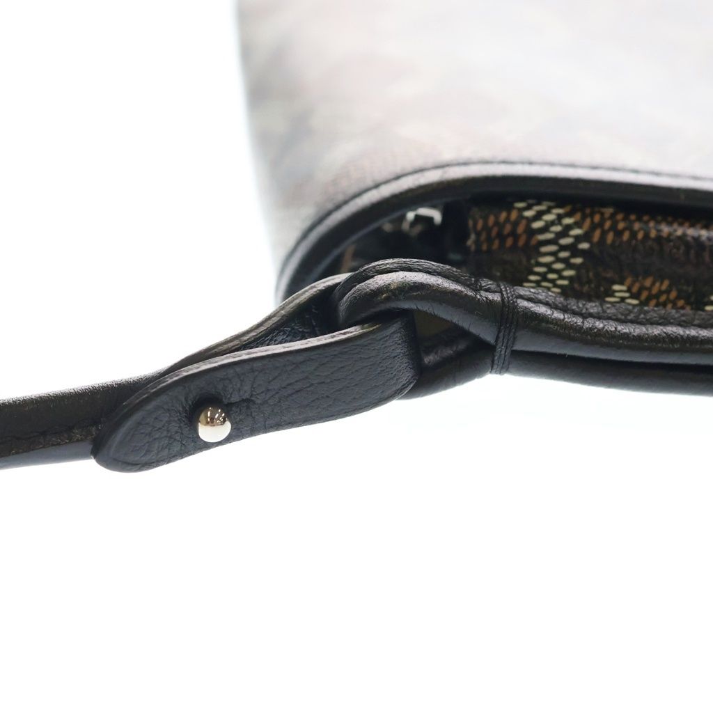 Goyard Plumet Tee Canvas Leather Pouch Wallet Shoulder Bag Silver Black — view 7