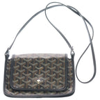 Goyard Plumet Tee Canvas Leather Pouch Wallet Shoulder Bag Silver Black