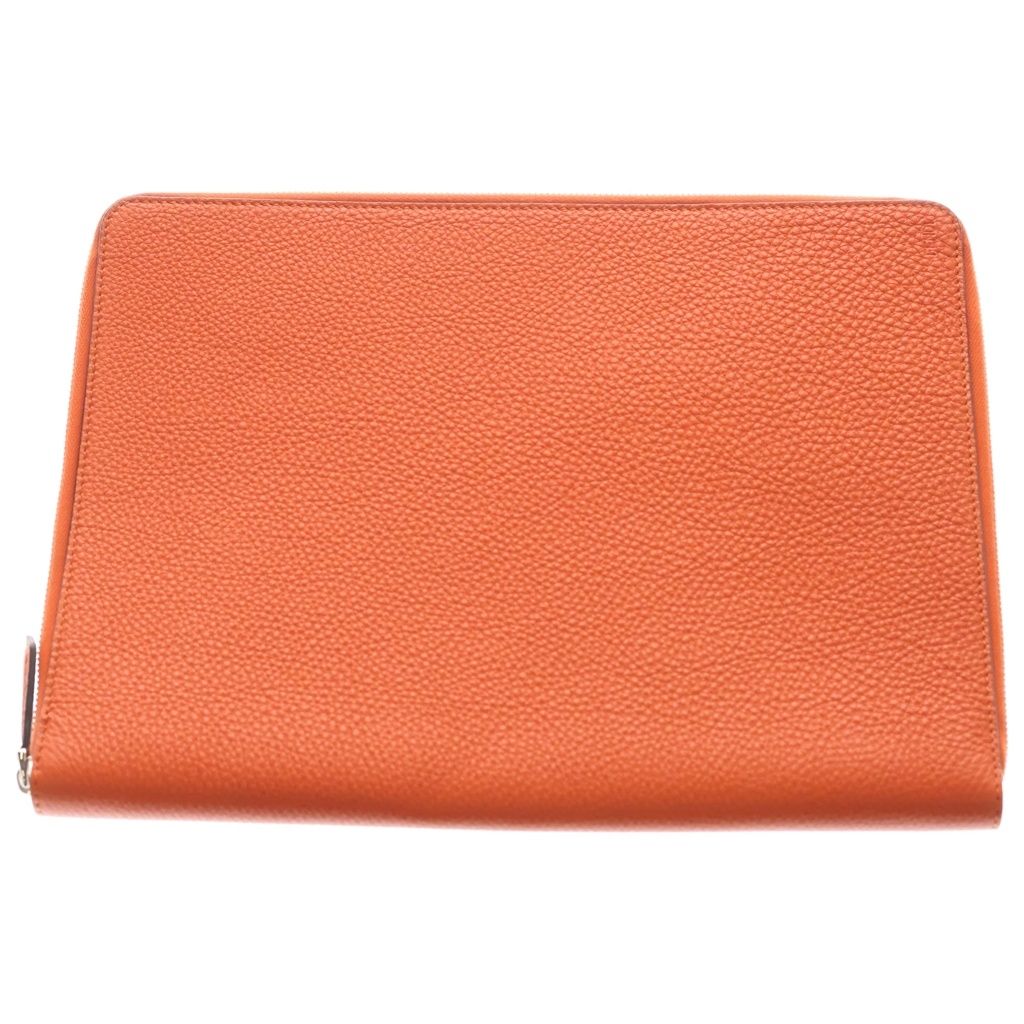 Fendi Clutch Secondbag Pouch Orange Leather
