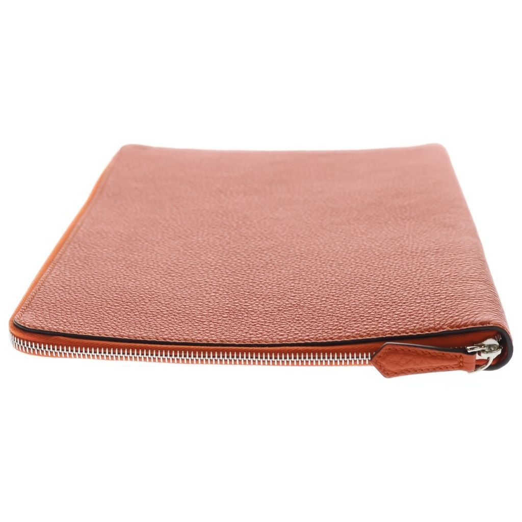 Fendi Clutch Secondbag Pouch Orange Leather — view 3