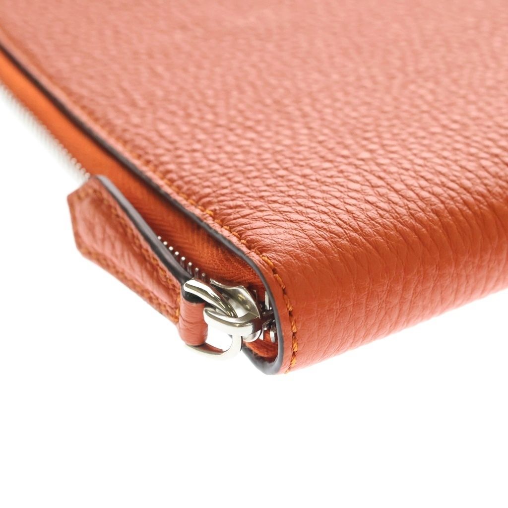 Fendi Clutch Secondbag Pouch Orange Leather — view 4