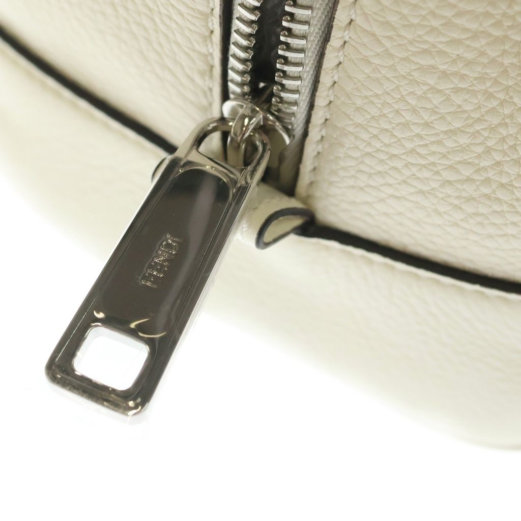 Fendi Secondbag Pouch White Leather Silver — view 6