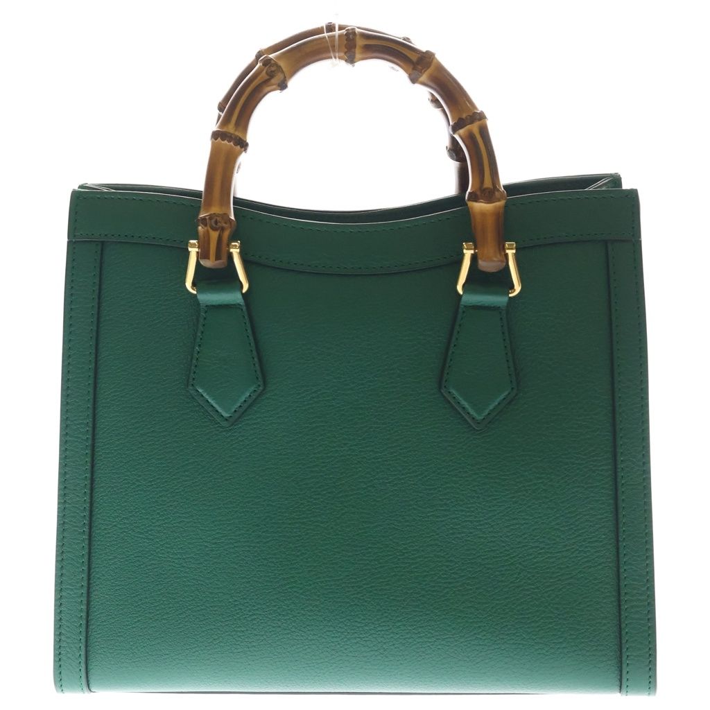 Gucci Diana Handback 2-Way Back Bamboo Gold Leather Green Handbag — view 2