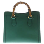 Gucci Diana Handback 2-Way Back Bamboo Gold Leather Green Handbag — view 2