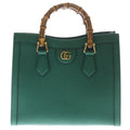 Gucci Diana Handback 2-Way Back Bamboo Gold Leather Green Handbag