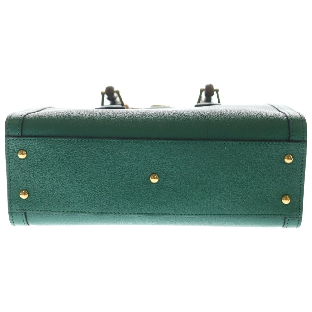 Gucci Diana Handback 2-Way Back Bamboo Gold Leather Green Handbag — view 4