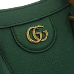 Gucci Diana Handback 2-Way Back Bamboo Gold Leather Green Handbag — view 6