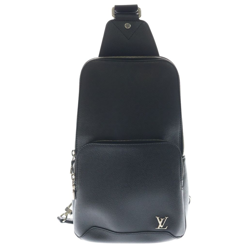 Louis Vuitton Taiga New Sling Bag Black Leather Silver