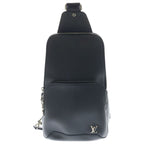 Louis Vuitton Taiga New Sling Bag Black Leather Silver
