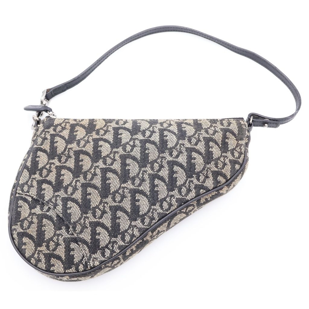 Dior Saddlebag Handbag Navy Canvas
