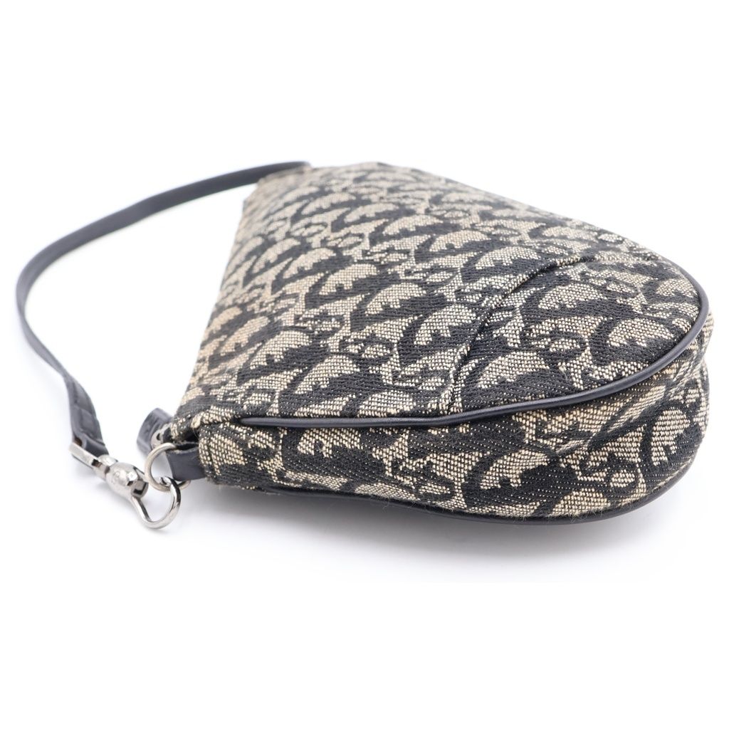 Dior Saddlebag Handbag Navy Canvas — view 3