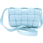 Bottega Veneta Paddetcassette Intreccia Leather Silver Shoulder Bag Blue — view 2