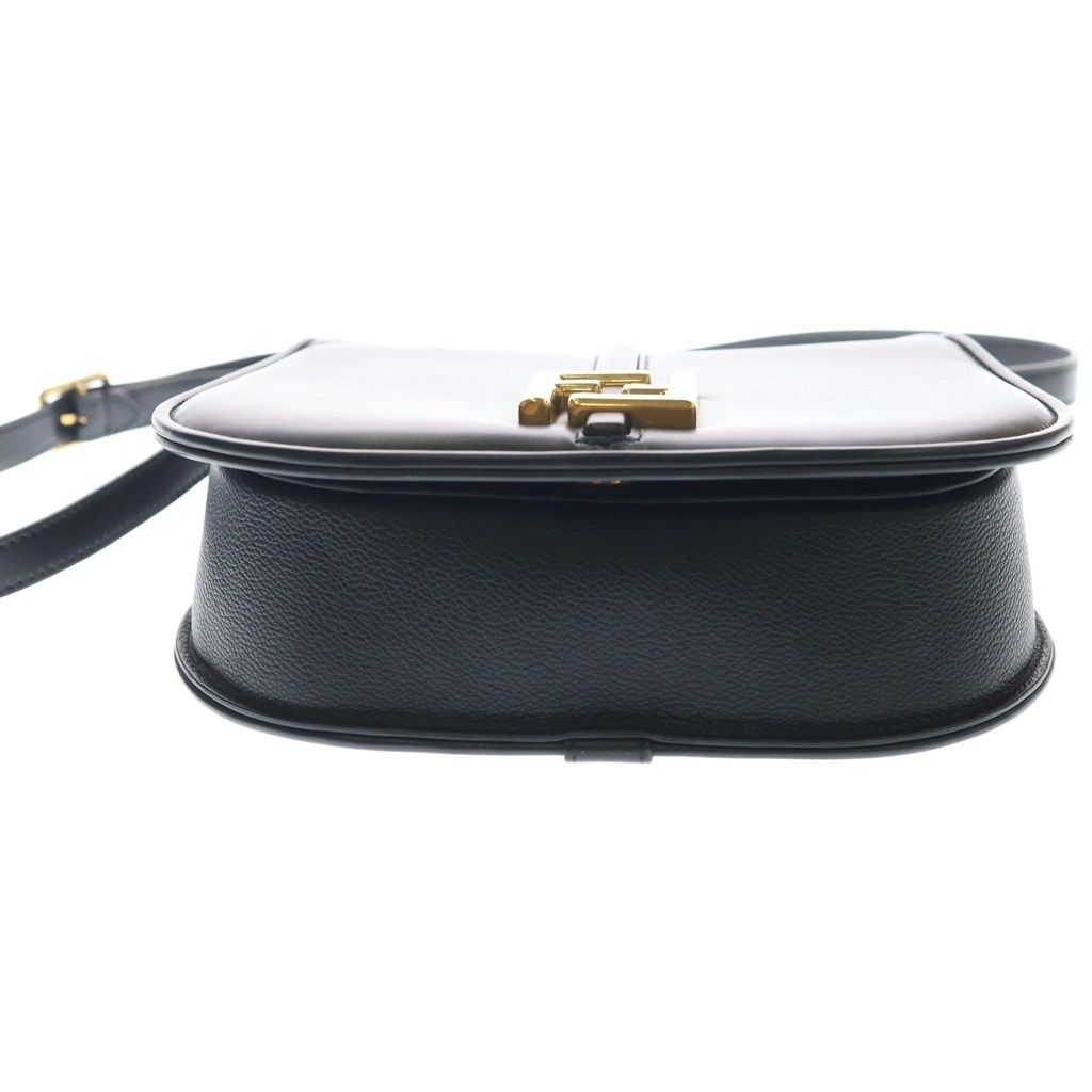 Fendi Mont Shoulder Bag FF Logo Leather Black — view 4