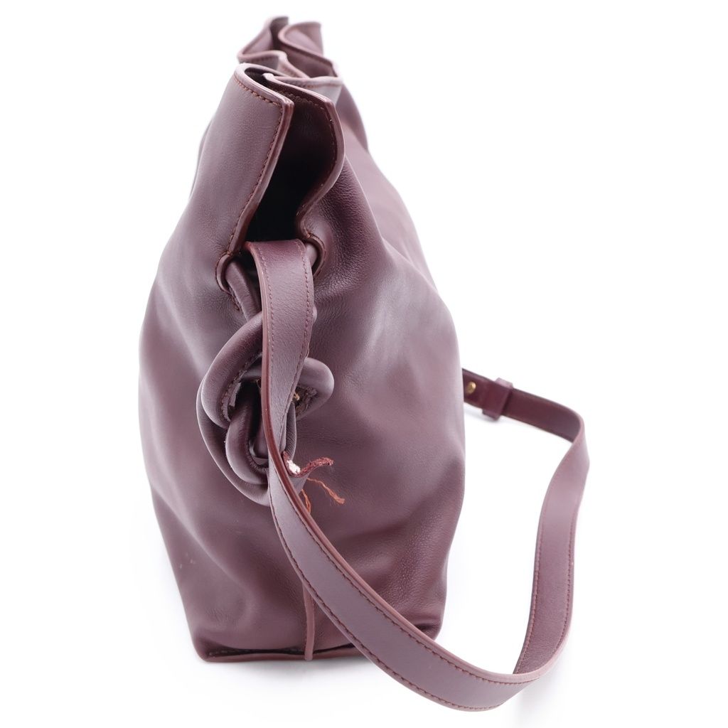 Loewe Lame Leather 2-Way Shoulder Bag Drawstring Bordeaux — view 3