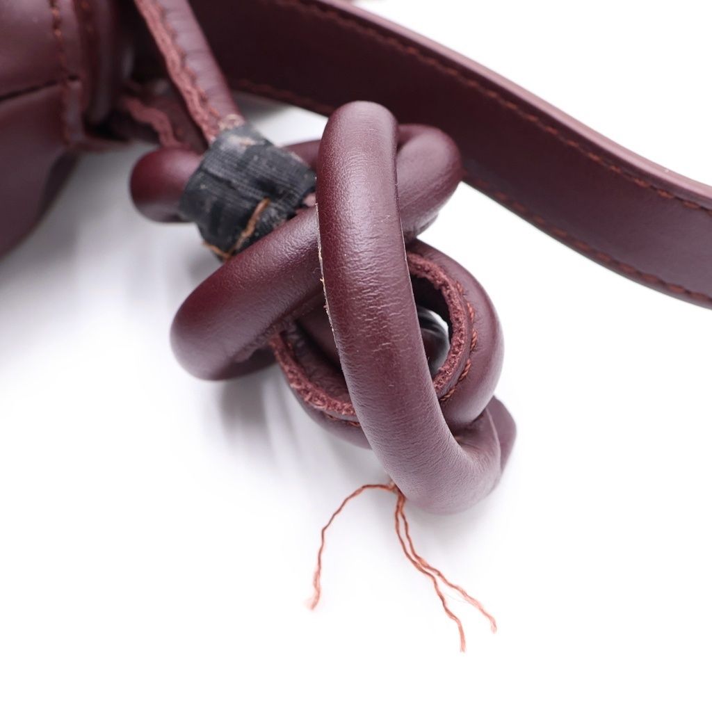 Loewe Lame Leather 2-Way Shoulder Bag Drawstring Bordeaux — view 6