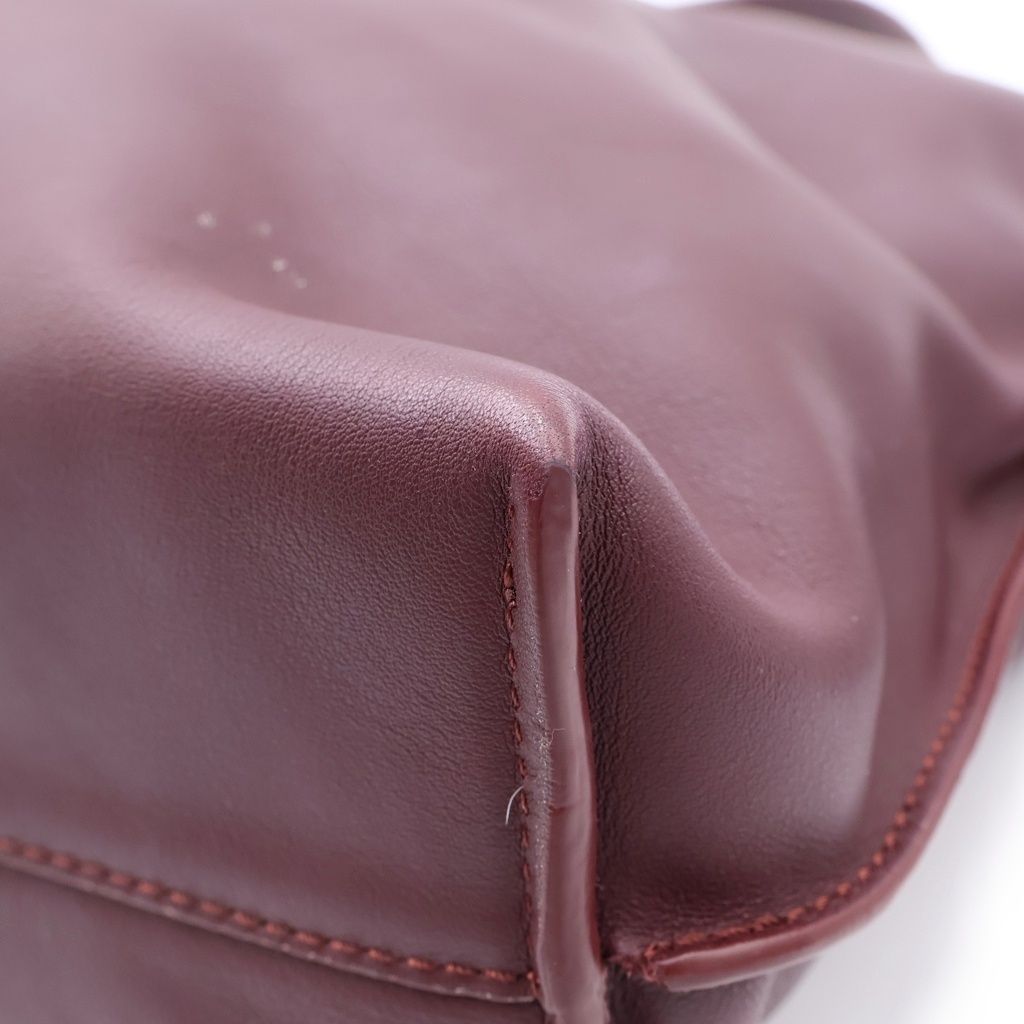 Loewe Lame Leather 2-Way Shoulder Bag Drawstring Bordeaux — view 5