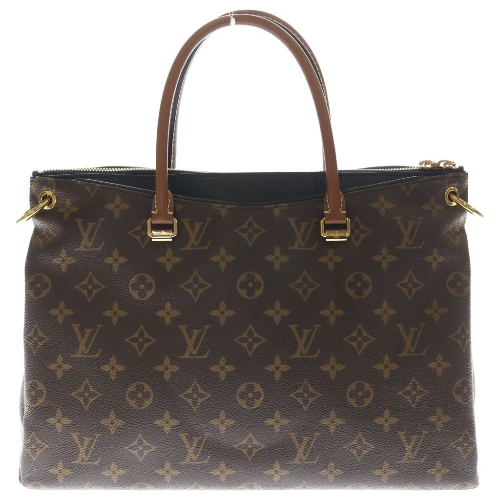 Louis Vuitton Monogram Pallas M 2-Way Shoulder Bag Brown Black Leather Gold — view 2