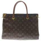 Louis Vuitton Monogram Pallas M 2-Way Shoulder Bag Brown Black Leather Gold