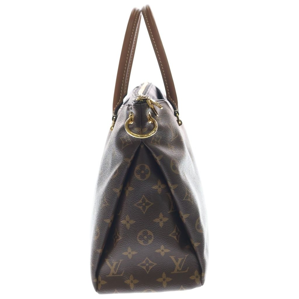 Louis Vuitton Monogram Pallas M 2-Way Shoulder Bag Brown Black Leather Gold — view 3