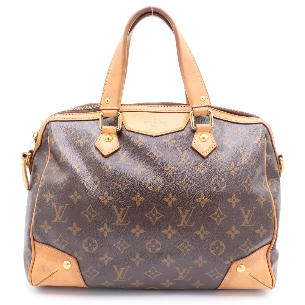 Louis Vuitton Monogram Tee PM Leather Handbag Brown
