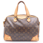 Louis Vuitton Monogram Tee PM Leather Handbag Brown