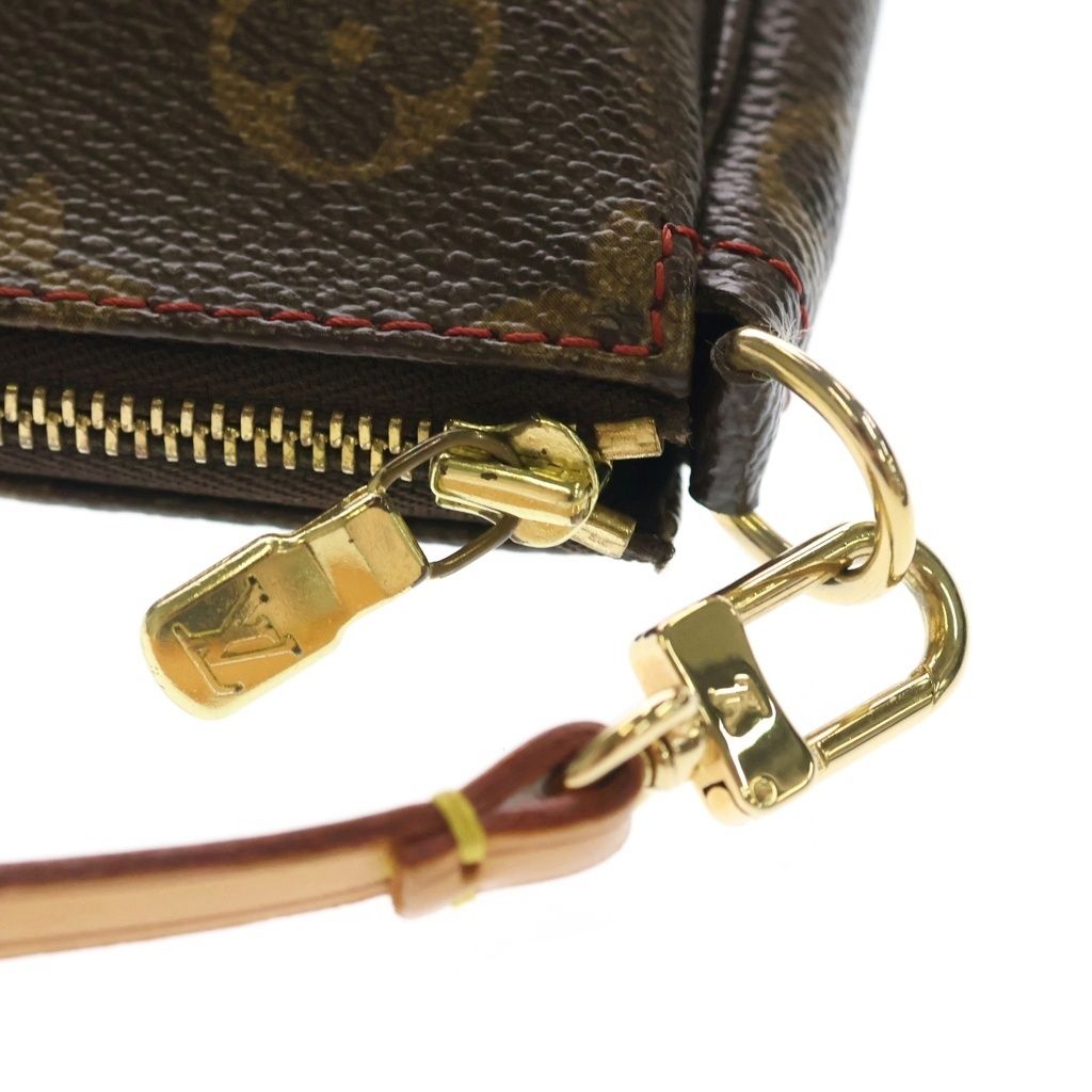 Louis Vuitton Monogram Cherry Pochette Sowa Minihandbag Pouch Brown Leather Gold — view 7