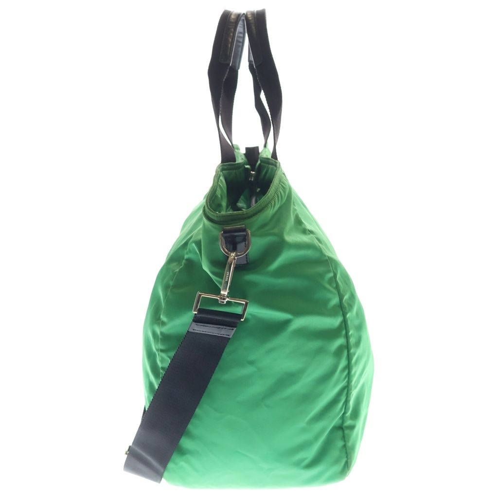 Prada Trianglelogo Tessuto 2-Way Tote Back Shoulder Bag Green Nylon Silver — view 3