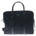 Prada 2-Way Bree Bag Tessuto Shoulder Bag Business Black Nylon Saffiano Silver