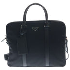 Prada 2-Way Bree Bag Tessuto Shoulder Bag Business Black Nylon Saffiano Silver