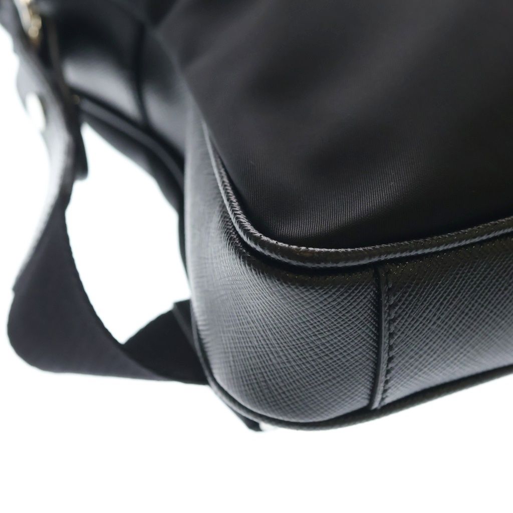 Prada 2-Way Bree Bag Tessuto Shoulder Bag Business Black Nylon Saffiano Silver — view 5