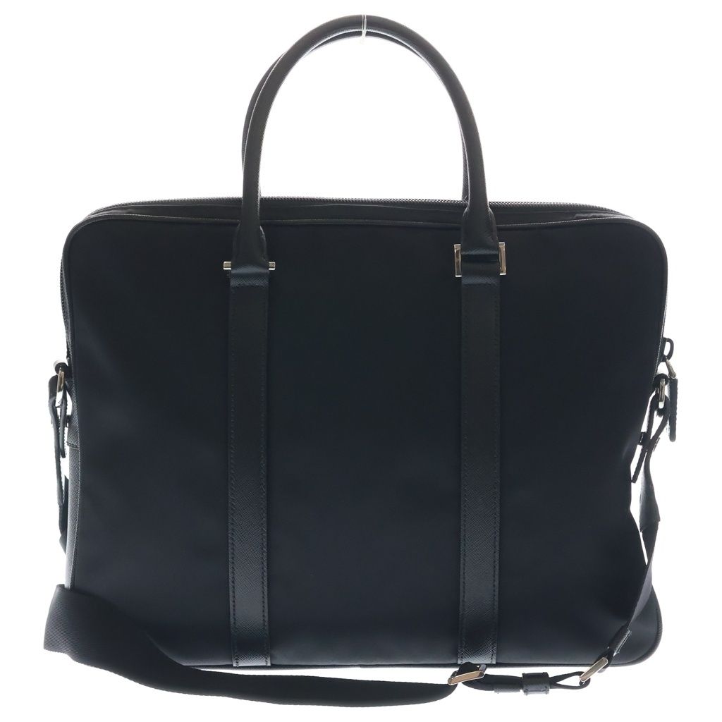 Prada 2-Way Bree Bag Tessuto Shoulder Bag Business Black Nylon Saffiano Silver — view 2
