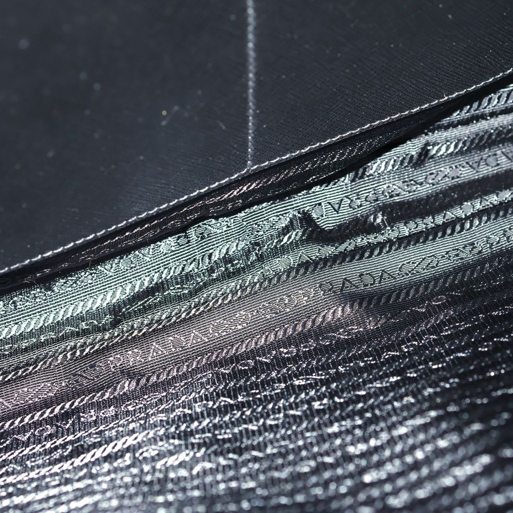 Prada 2-Way Bree Bag Tessuto Shoulder Bag Business Black Nylon Saffiano Silver — view 8