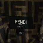 Fendi Zucca Pattern Silk Long Sleeve Shirt All Over Regular Color Logo Brown — view 6