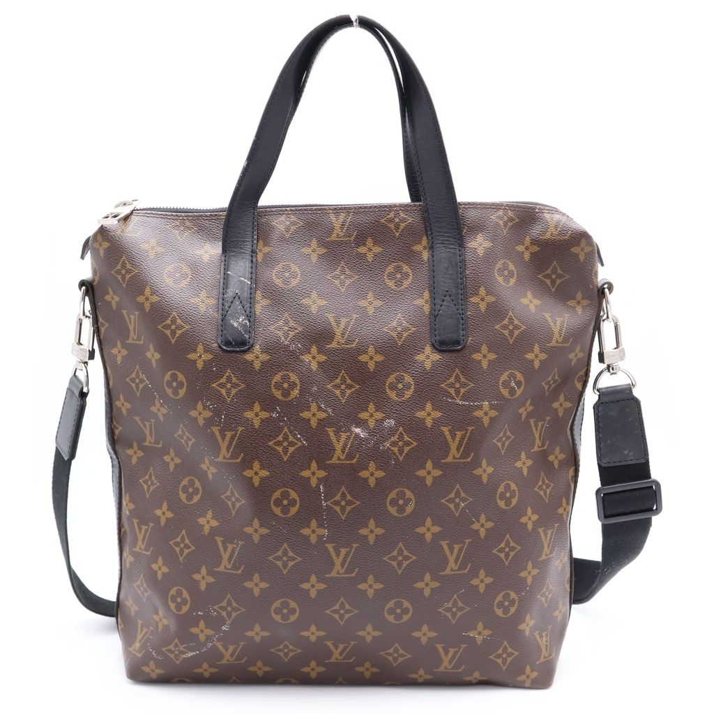 Louis Vuitton Monogram Macassar Davis Leather 2-Way Tote Shoulder Bag Brown