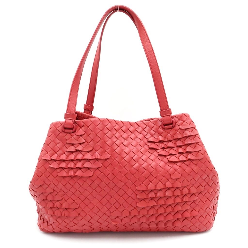Bottega Veneta Intreccia Frills Leather Tote Shoulder Bag