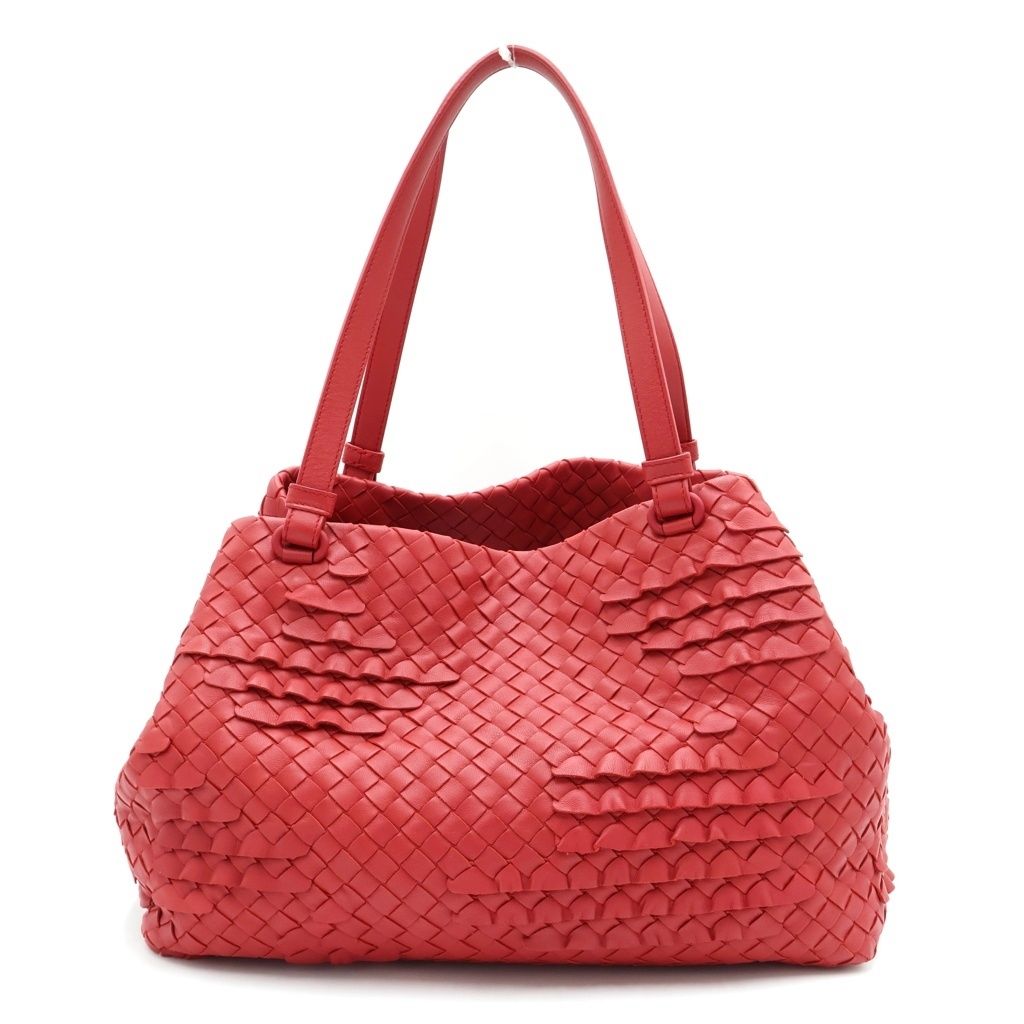 Bottega Veneta Intreccia Frills Leather Tote Shoulder Bag — view 2