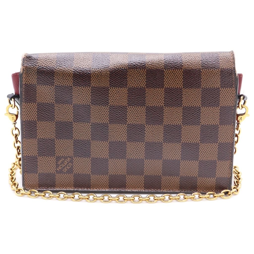 Louis Vuitton Portefeuille Vavin Chain Mini Shoulder Bag Wallet Brown Winered — view 2