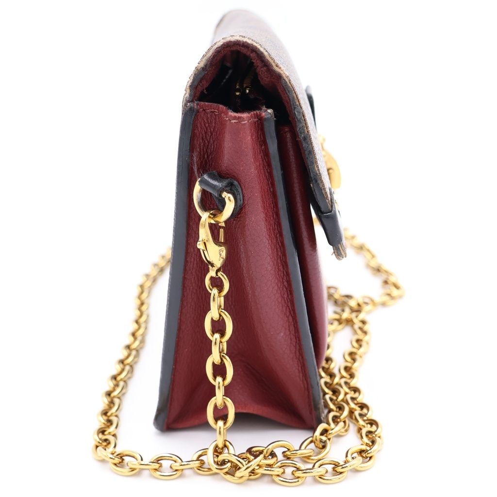 Louis Vuitton Portefeuille Vavin Chain Mini Shoulder Bag Wallet Brown Winered — view 3