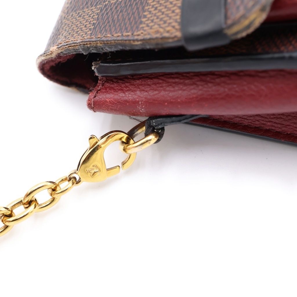 Louis Vuitton Portefeuille Vavin Chain Mini Shoulder Bag Wallet Brown Winered — view 7