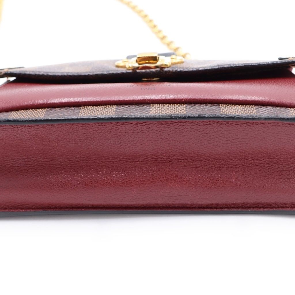 Louis Vuitton Portefeuille Vavin Chain Mini Shoulder Bag Wallet Brown Winered — view 4