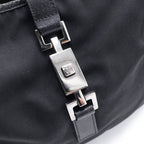 Gucci Jackie Oneshoulder Handbag Black Canvas Leather 001 Silver — view 6